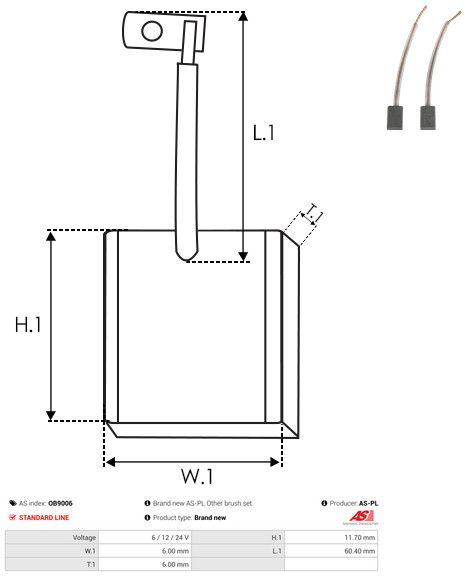 Levně Uhlíkový kartáč, generátor AS-PL OB9006