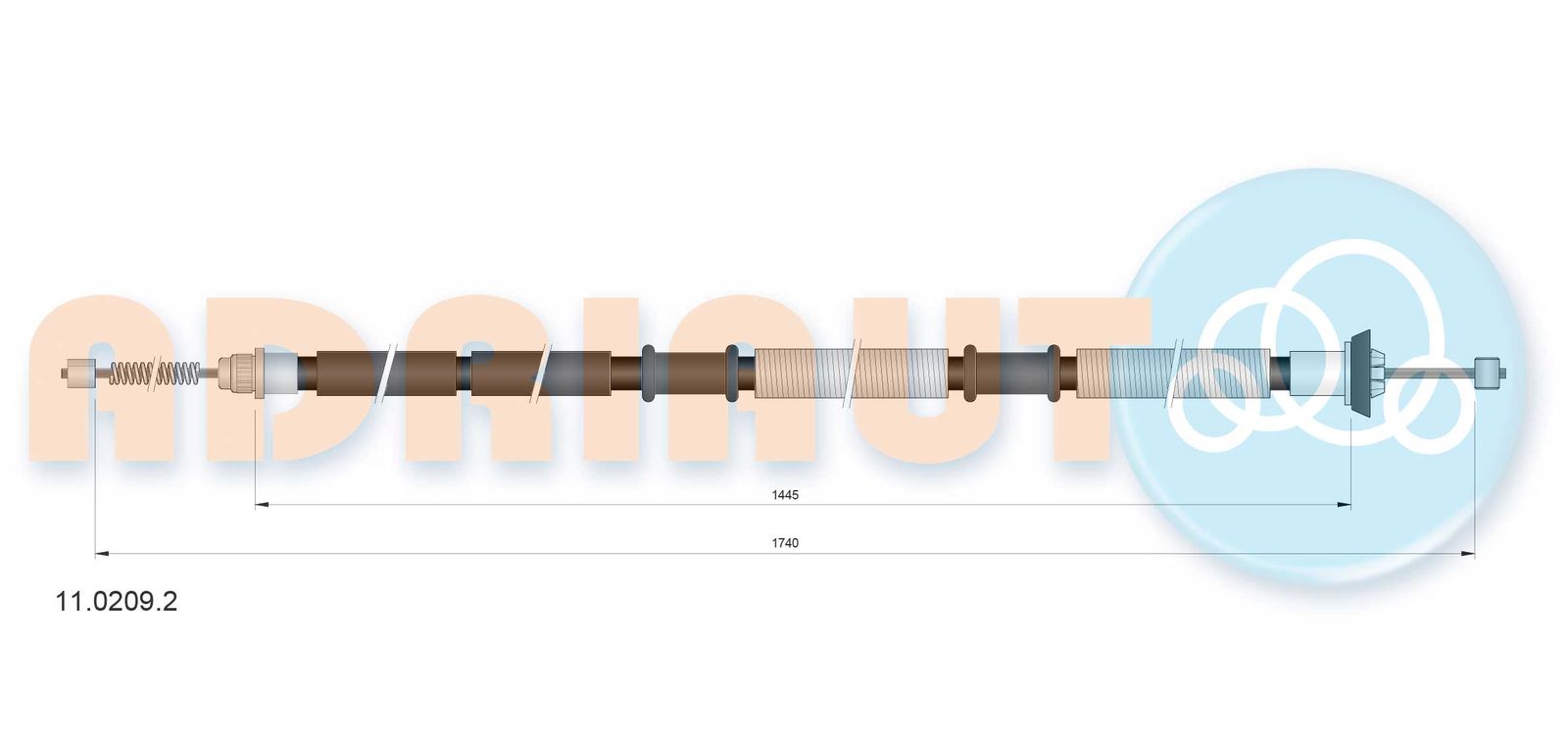 Cablu, frana de parcare ADRIAUTO 11.0209.2