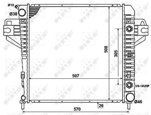 Levně Chladič, chlazení motoru NRF 53961