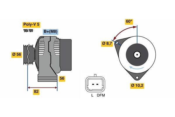 Alternator BOSCH 0 986 049 910