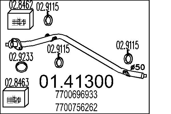 Rura wydechowa MTS 01.41300