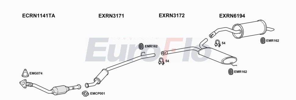 Układ wydechowy EUROFLO RNTRA207011D