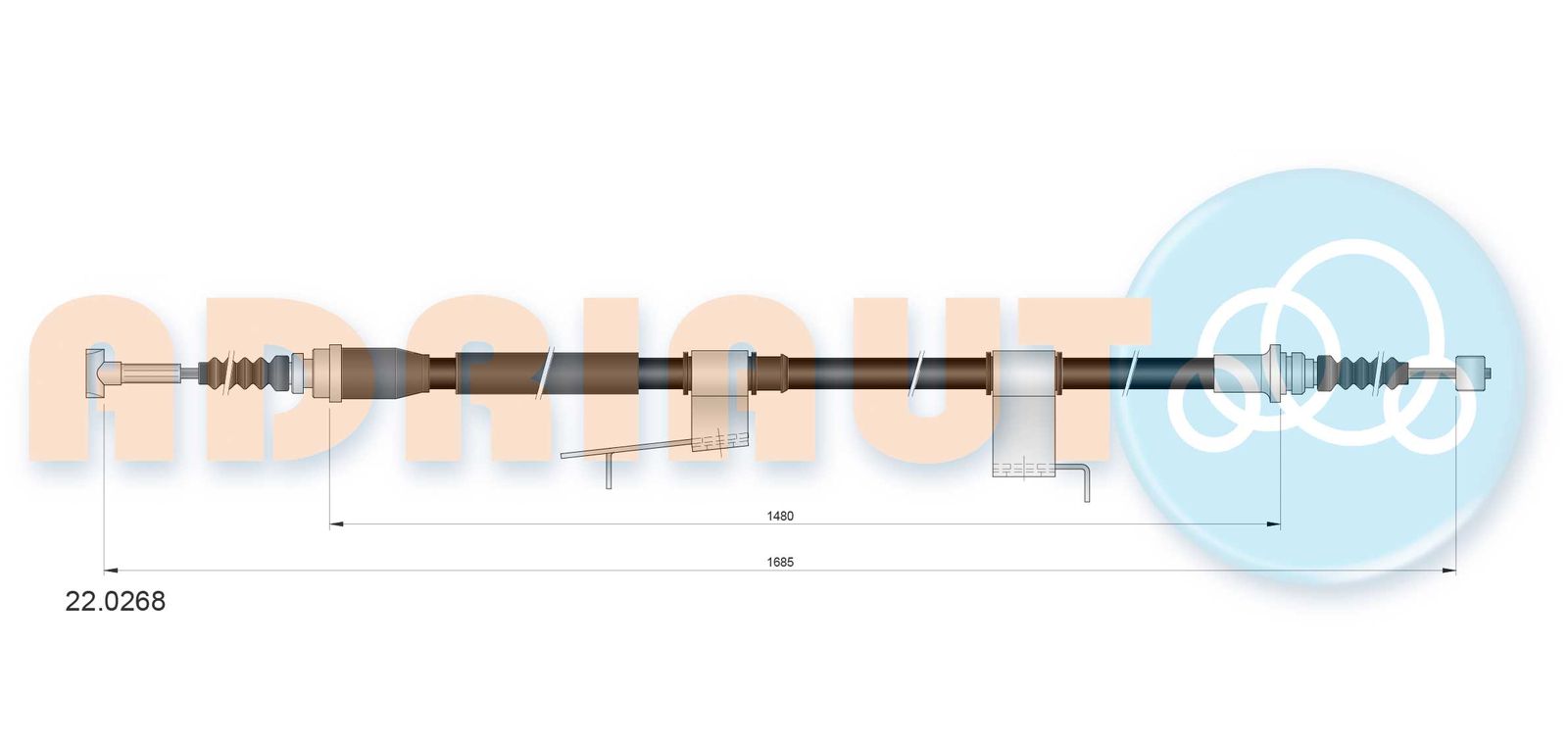 Cablu, frana de parcare ADRIAUTO 22.0268