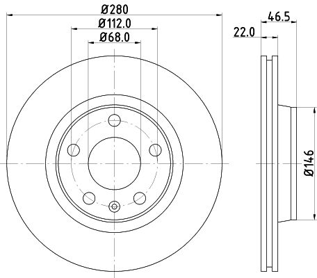 Brzdový kotouč HELLA PAGID 8DD 355 105-531