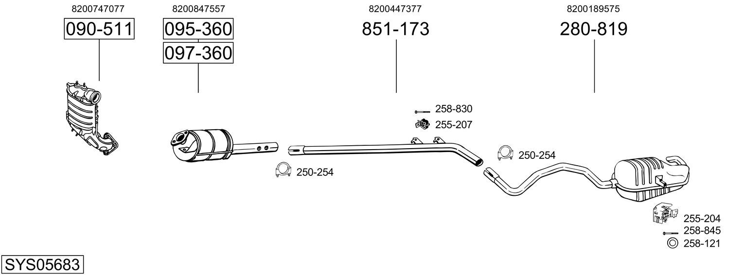 Układ wydechowy BOSAL SYS05683