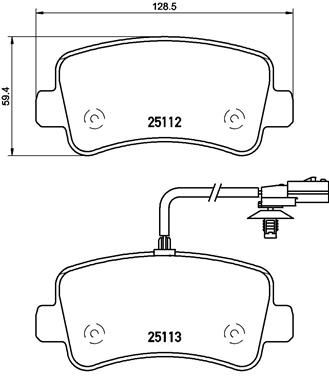 Zestaw klocków hamulcowych, hamulce tarczowe BREMBO P 68 063
