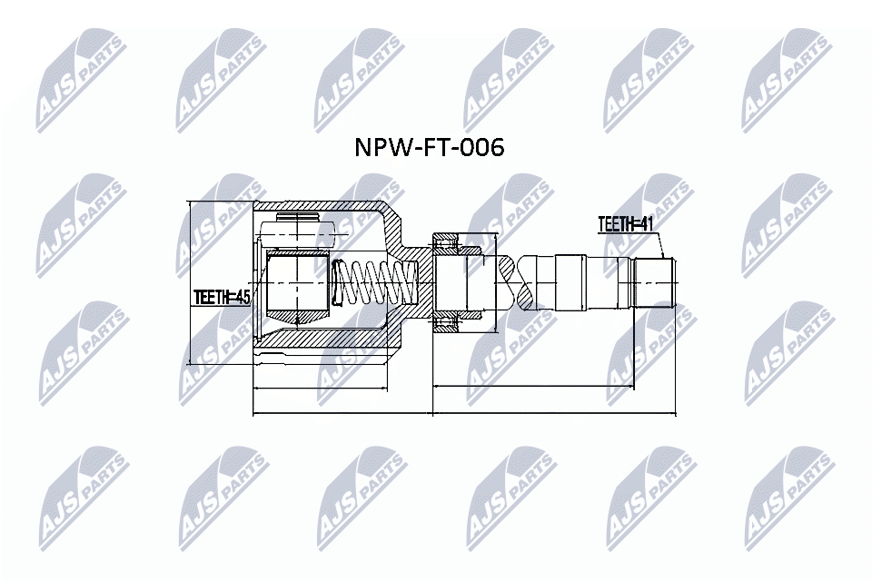 Zestaw przegubu, wał napędowy NTY NPW-FT-006