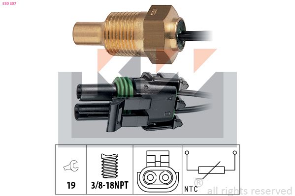 Czujnik, temperatura płynu chłodzącego KW 530 307