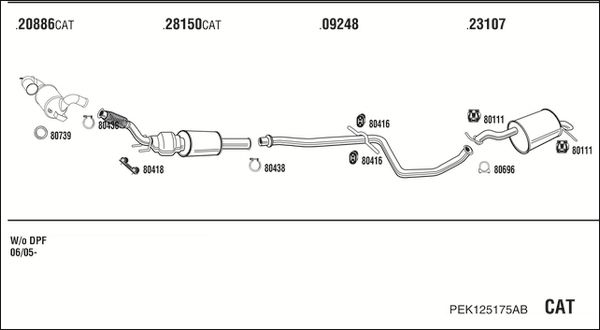 Układ wydechowy WALKER PEK125175AB