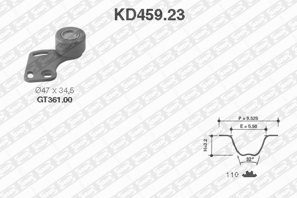 Zestaw paska rozrządu SNR KD459.23