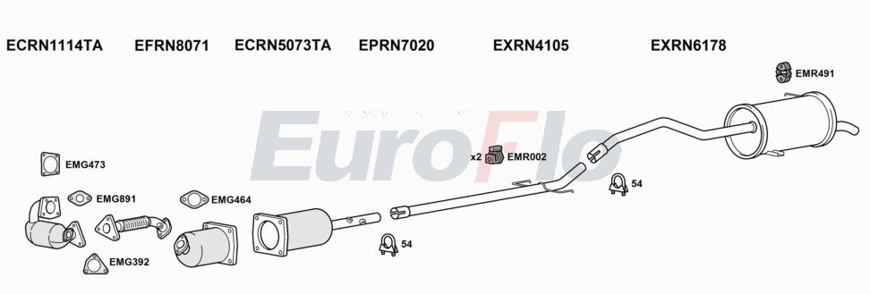 Układ wydechowy EUROFLO RNKAN15D6022C