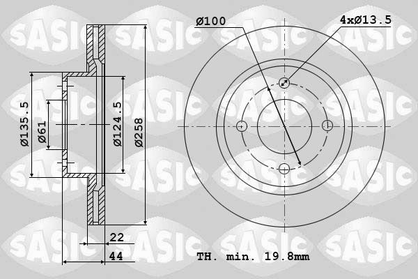 Tarcza hamulcowa SASIC 6104048