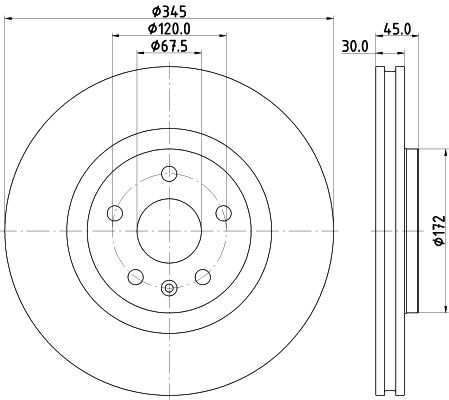 Brzdový kotúč HELLA PAGID 8DD 355 132-621