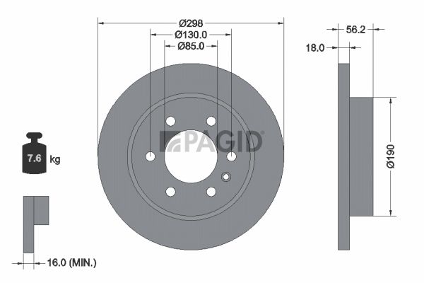 Tarcza hamulcowa PAGID 56010NC
