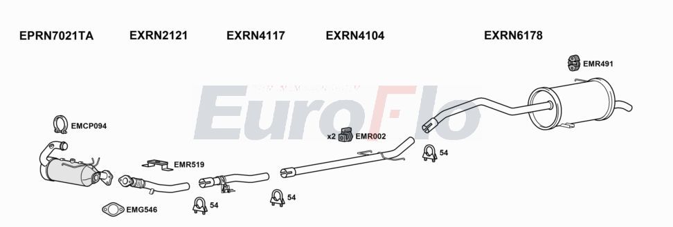 Układ wydechowy EUROFLO RNKAN15D7047D