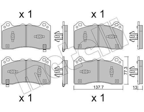set placute frana,frana disc METELLI 22-1220-1