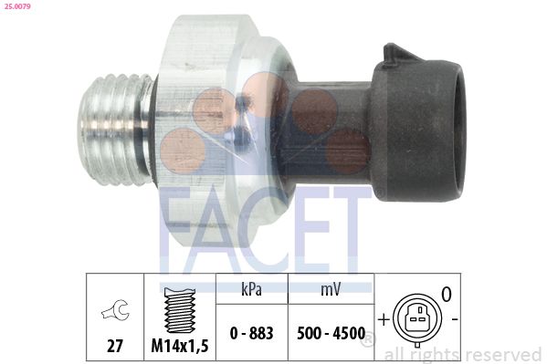 Czujnik, ciśnienie oleju FACET 25.0079