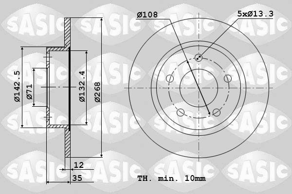 Tarcza hamulcowa SASIC 6100033
