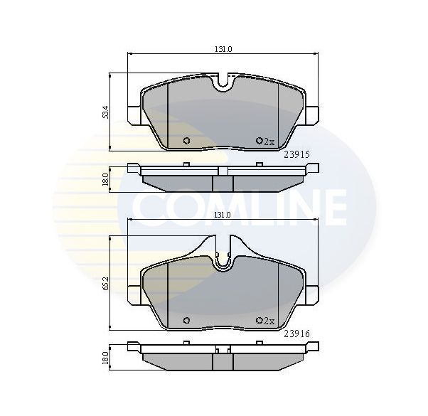 Zestaw klocków hamulcowych, hamulce tarczowe COMLINE CBP01531
