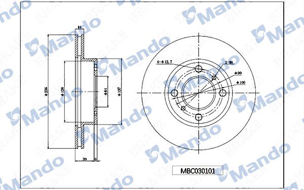 Tarcza hamulcowa MANDO MBC030101