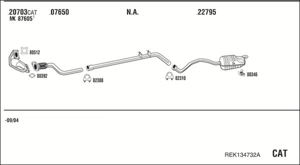 Układ wydechowy WALKER REK134732A