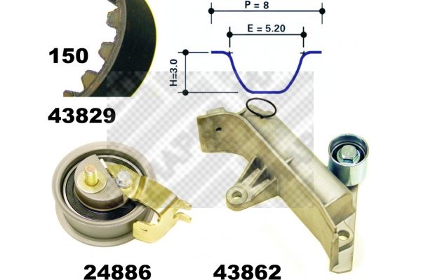 Zestaw paska rozrządu MAPCO 23830