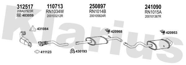 Układ wydechowy KLARIUS 721264E