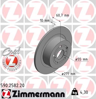 Brzdový kotouč ZIMMERMANN 590.2582.20