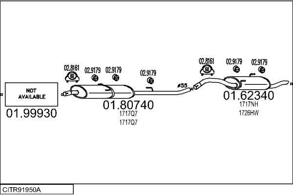 Układ wydechowy MTS CITR91950A015098