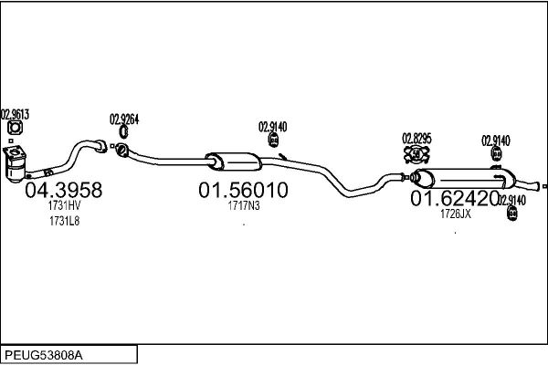 Układ wydechowy MTS PEUG53808A002480