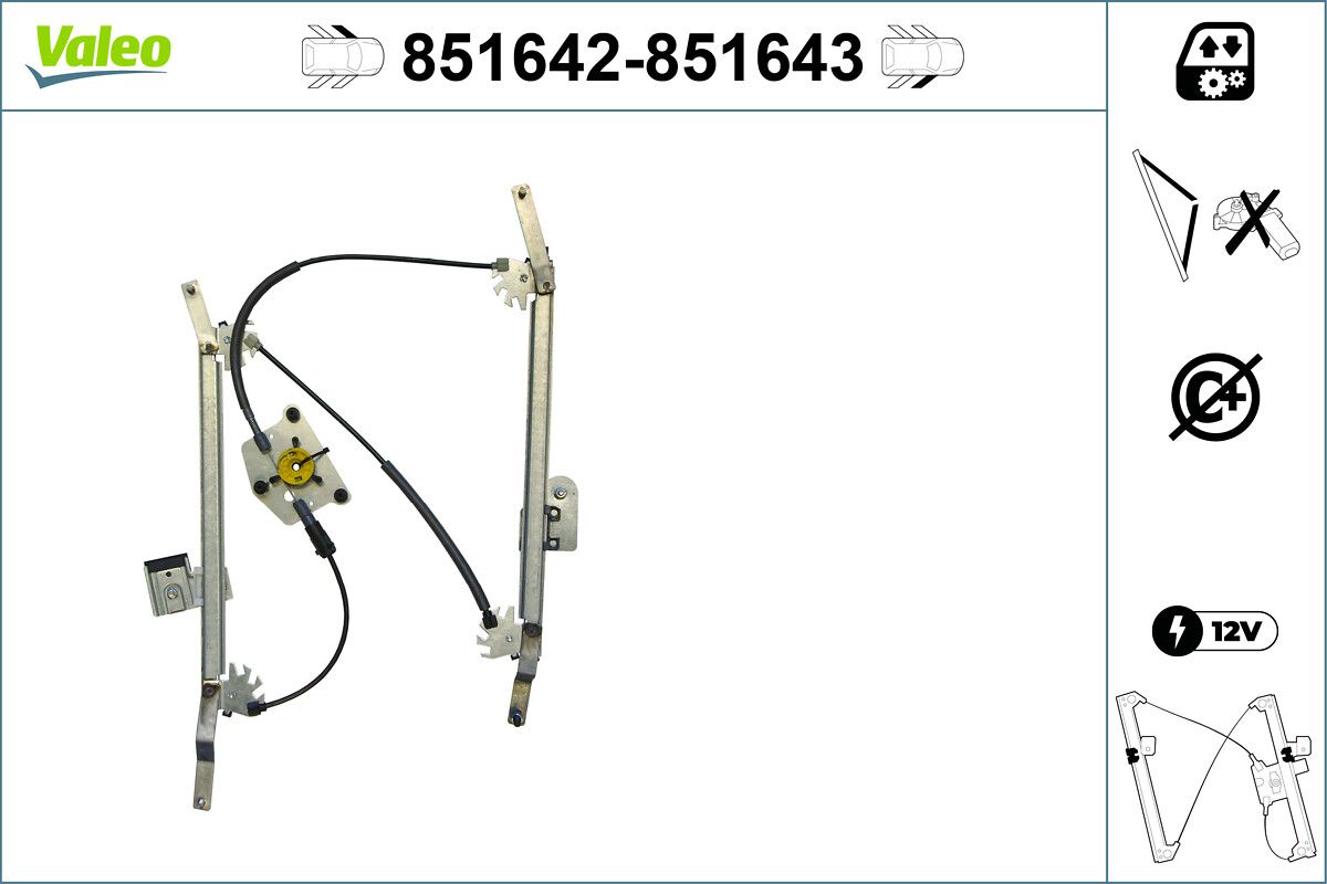 Mecanism actionare geam VALEO 851643