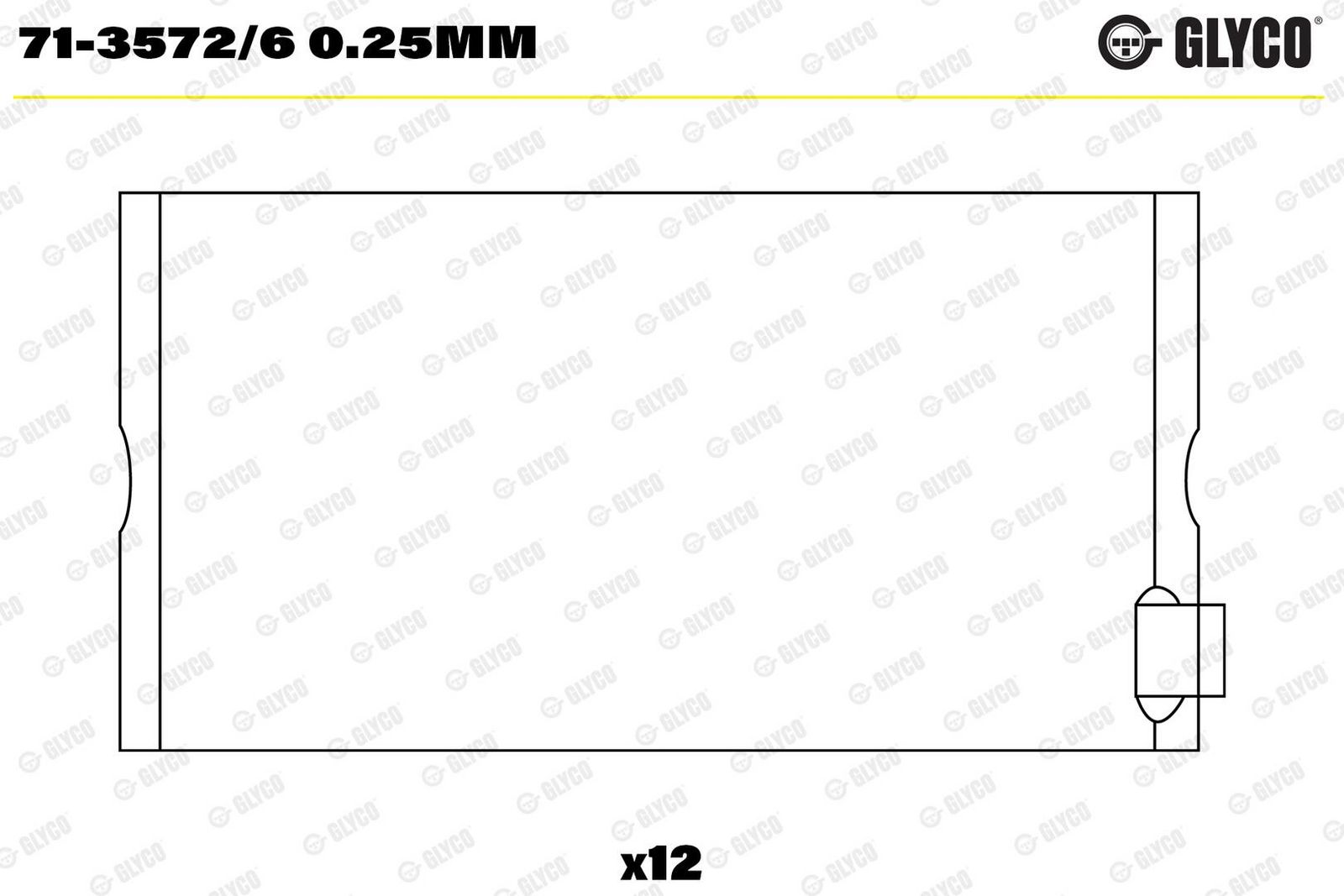 Cuzinet bielă GLYCO 71-3572/6 0.25mm