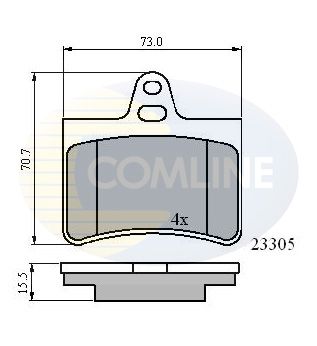 Zestaw klocków hamulcowych, hamulce tarczowe COMLINE CBP01122