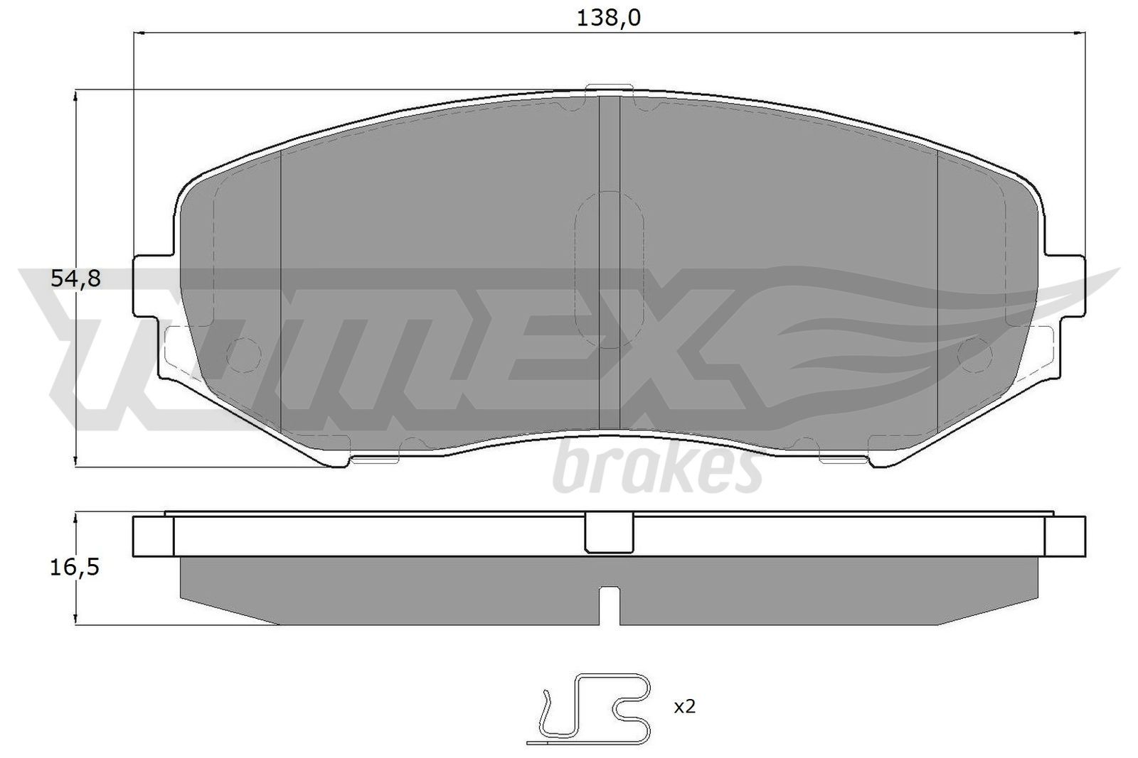 Levně Sada brzdových destiček, kotoučová brzda TOMEX Brakes 14-92
