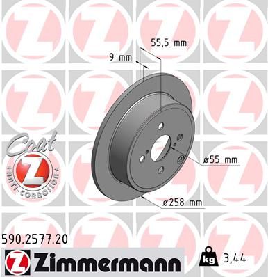 Brzdový kotúč ZIMMERMANN 590.2577.20