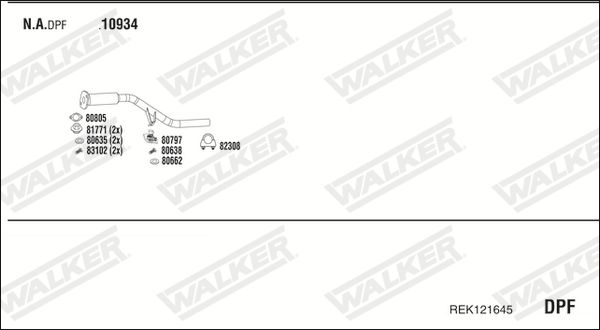 Układ wydechowy WALKER REK121645