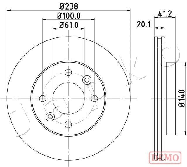 Tarcza hamulcowa JAPKO 600708C