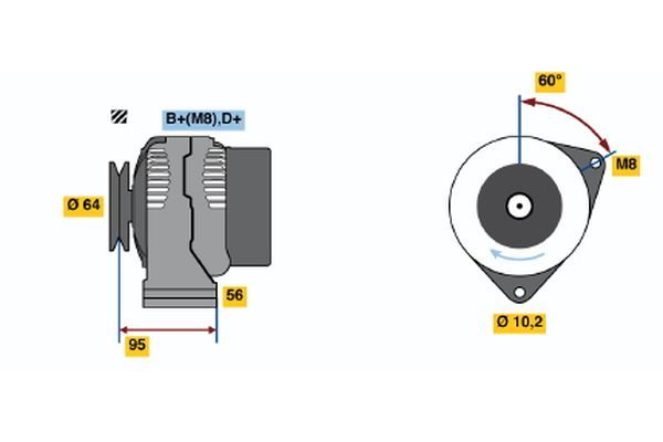 Alternator BOSCH 0 120 335 006