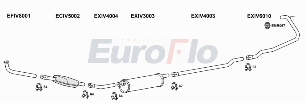 Układ wydechowy EUROFLO IVDAI28D7001D