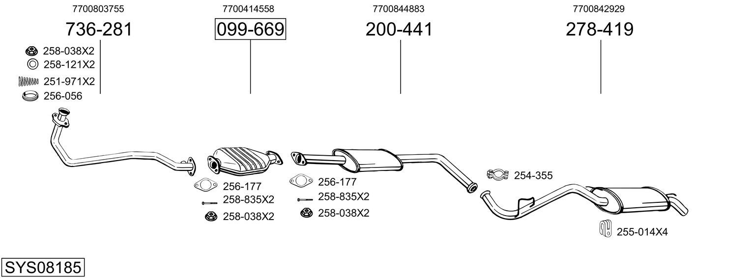 Układ wydechowy BOSAL SYS08185