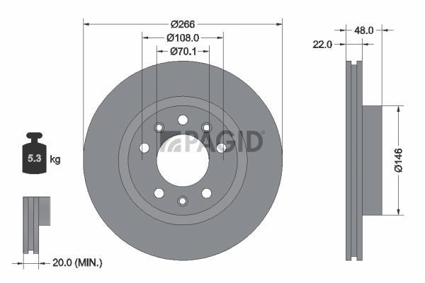 Tarcza hamulcowa PAGID 55690NC