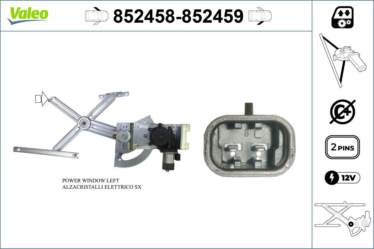 Mecanism actionare geam VALEO 852458
