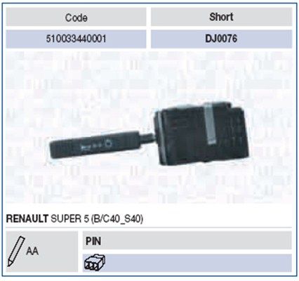 Przełącznik kolumny kierowniczej MAGNETI MARELLI 510033440001