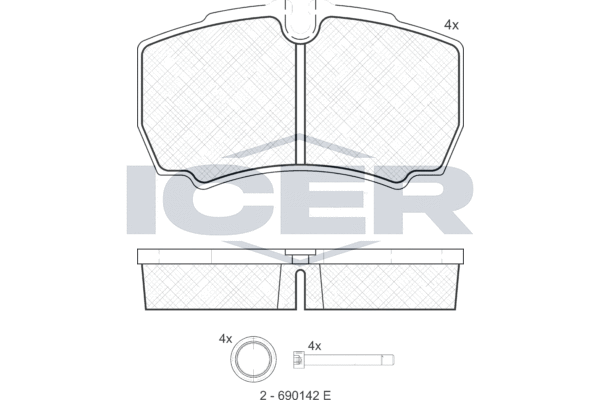 Zestaw klocków hamulcowych, hamulce tarczowe ICER 151640