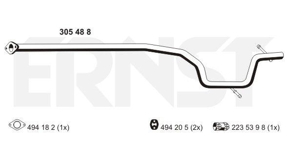 Rura wydechowa ERNST 305488