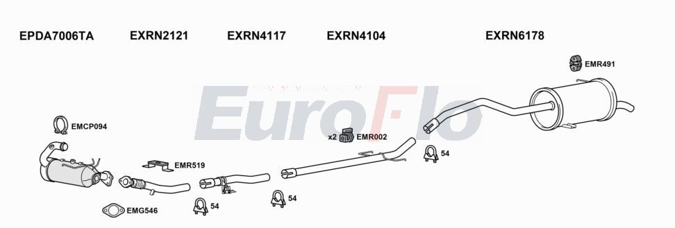 Układ wydechowy EUROFLO RNKAN15D7067B