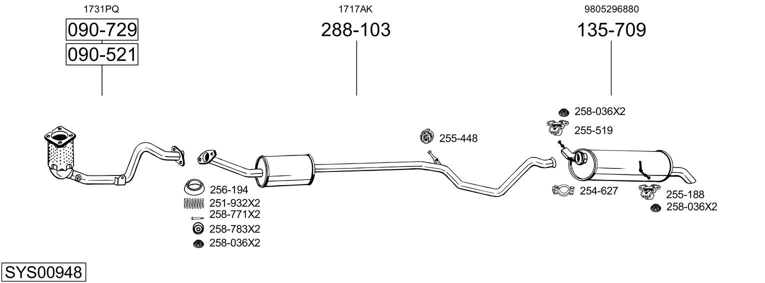Układ wydechowy BOSAL SYS00948