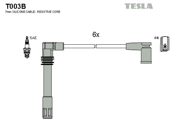 Sada kabelů pro zapalování TESLA T003B