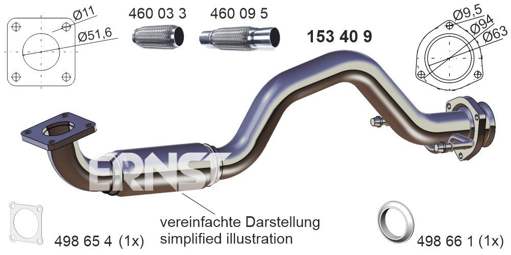 Rura wydechowa ERNST 1J0254301S