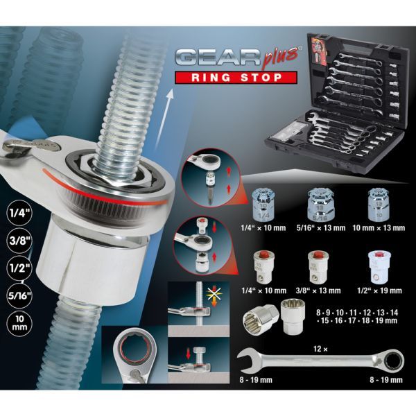 Set chei cu clichet combinate KS TOOLS 503.4960